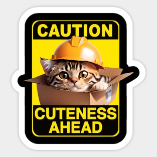 American Shorthair Cat Wearing Hardhat Sticker